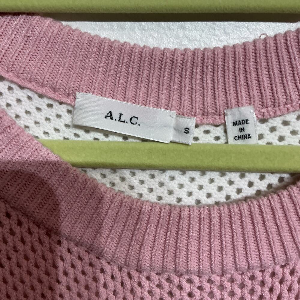 A.L.C. Pink Color Block Alana Mesh Oversized Swea… - image 5